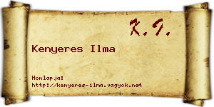 Kenyeres Ilma névjegykártya